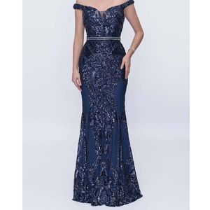 Nina Cannaci 1404 Dress (Navy Blue)